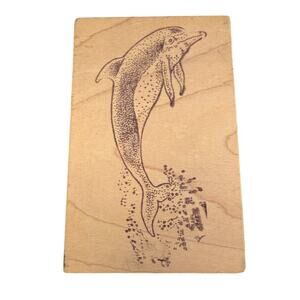 Dolphin Jumping Out Of Water Large Custom Unbranded Rubber Stamp